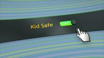 Application system setting Kid safe. video