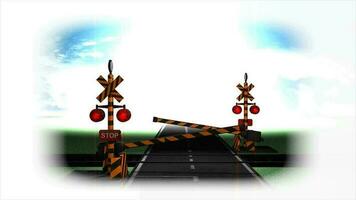 3d Renderização, Ferrovia cruzando animação. video