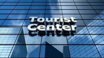 Tourist center building blue sky time-lapse. video