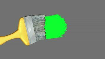 verde pantalla pintar cepillo animación. video