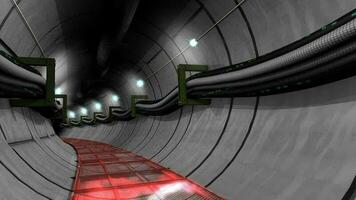 underjordisk kabel- och rör tunnel. video