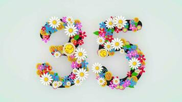 Numerical digit floral animation, 35. video