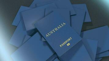 Artist rendering Australia travel passport. video