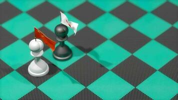 Chess Pawn with country flag, China, Japan. video