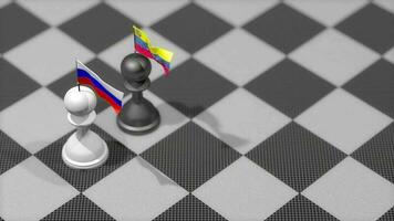 échecs pion avec pays drapeau, Russie, Venezuela. video