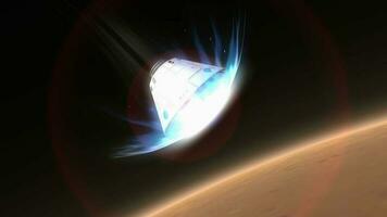 Artist rendering, Space capsule descending to Mars. video