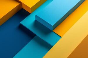 Geometric abstract two color, blue and yellow photo