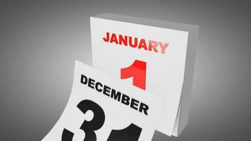 calendário mudando data, 1º do janeiro, Novo ano. video
