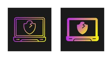 Broken Shield Vector Icon