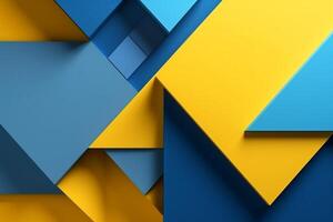 Geometric abstract two color, blue and yellow photo