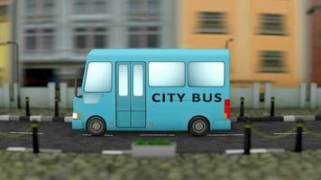 City public bus animation video