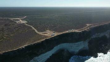 4k aerial footage of Bunda Cliffs SA video