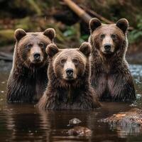 salvaje oso en natural habitat ai generado foto
