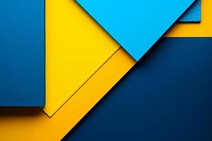 Geometric abstract two color, blue and yellow photo