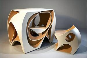 Shape Shifting Furniture of the future can chan ge its shape and function in response to your needs and preferences, offering a dynamic and flexible living experience illustration photo