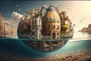 micro world future technology creating small imaginary worlds illustration photo