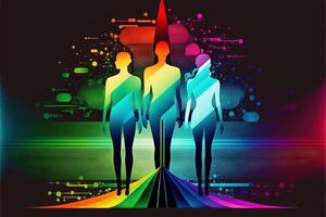 Gender spectrum abstract concept of human diversity using different colors illustration photo