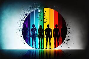 Gender spectrum abstract concept of human diversity using different colors illustration photo