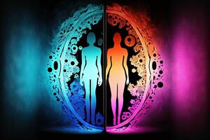 Gender spectrum abstract concept of human diversity using different colors illustration photo