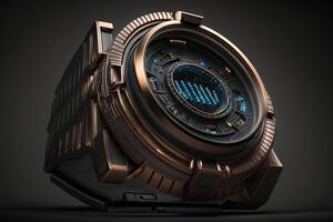 Time-Bending Watch of the future uses advanced temporal physics to manipulate time, offering a new way to experience and control the flow of time illustration photo