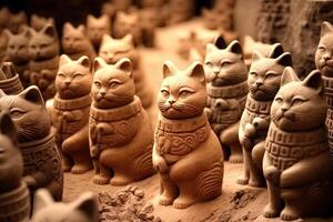 terracota Ejército estatua gato famoso escultura ilustración generativo ai foto