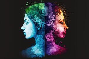 Gender spectrum abstract concept of human diversity using different colors illustration photo