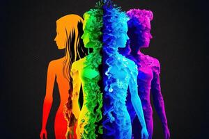 Gender spectrum abstract concept of human diversity using different colors illustration photo