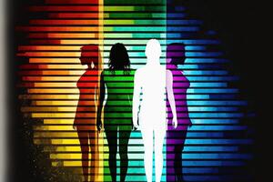 Gender spectrum abstract concept of human diversity using different colors illustration photo