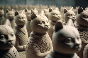 Terracotta army Statue Cat famous sculpture illustration photo