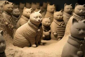 Terracotta army Statue Cat famous sculpture illustration photo