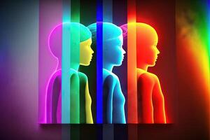 género espectro resumen concepto de humano diversidad utilizando diferente colores ilustración generativo ai foto