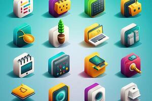 Catchy and lively icons with motion, strong colors, and a joyful aspect that makes users want to play and explore illustration photo