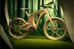 bamboo ebike of the future illustration photo