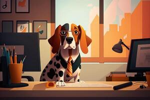 dog in the office day Take Your Dog to Work Day illustration photo