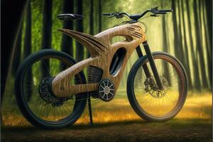 bambú ebike de el futuro ilustración generativo ai foto