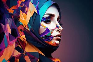 World Hijab day on february 1, hijab girl women head cover abstract representation photo