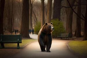 oso en central parque en nuevo York ciudad ilustración generativo ai foto