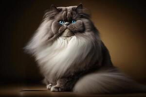 gato modelado para un lujo ultra costoso gato aseo línea producto ilustración generativo ai foto