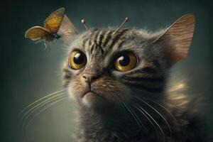 cat is a fly illustration photo