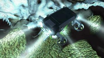 Artist rendering deep sea submarine robot wireframe rendering video