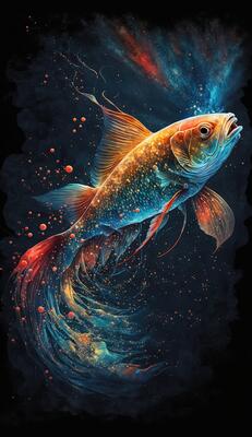 magical fish swimming through a cosmic sea smartphone phone original  fantasy unique background lock screen wallpaper illustration generative ai  23967933 Stock Photo at Vecteezy