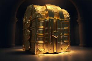 gold safe golden bars illustration photo
