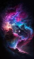 surreal and colorful nebula, with vibrant hues of blue, pink, and purple smartphone phone original fantasy unique background lock screen wallpaper illustration photo