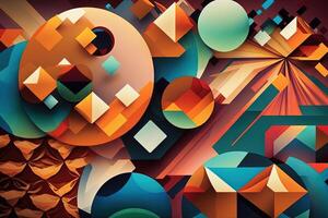 Abstract background of colorful geometric shapes illustration photo