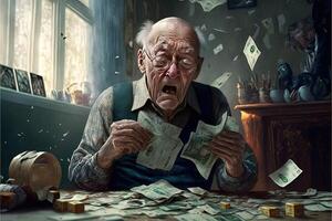 man losing money in crypto value illustration photo