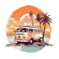 Summer Vacation Watercolor Art, png