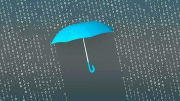 Regenschirm Digital Schutz Konzept Animation. video