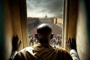 black pope just elected in vatican illustration photo