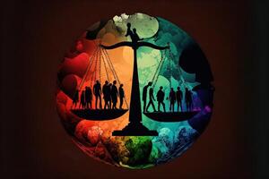 Social Justice abstract concept for equal rights and social fairness i illustration photo