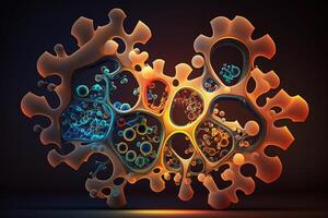 abstract shape inspired by molecular biology and biochemistry illustration photo